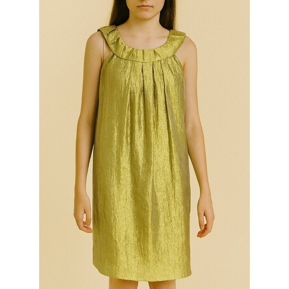 Nine West Gold shift dress halter syile boxy A line dress SZ 2 Cleopatra style